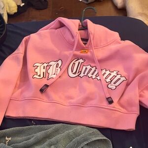 HB County Pink Cropped Hoodie Jacket
